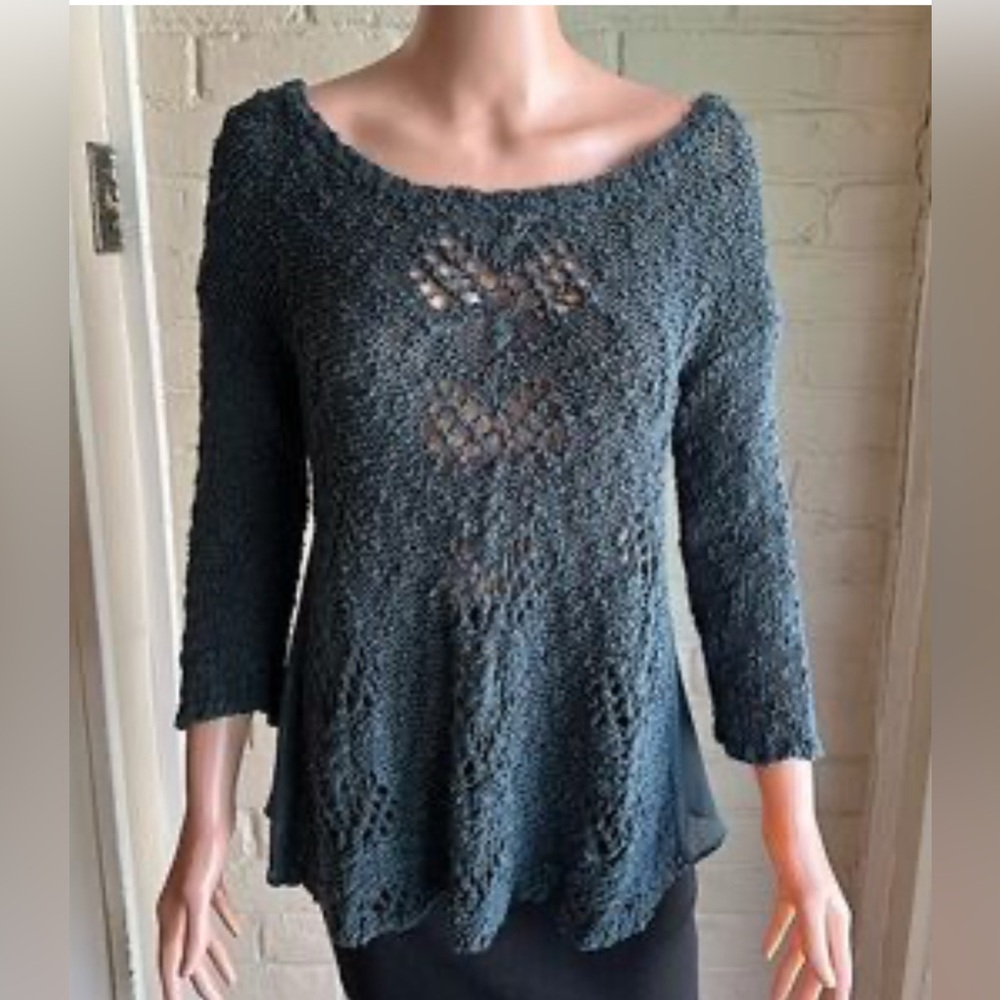 Anthropologie Knit Sweater with sheer sides